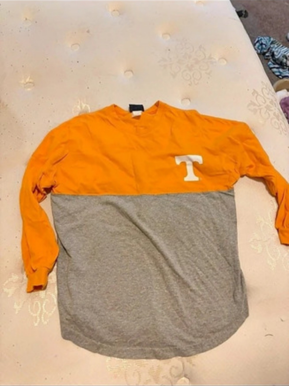 Pressbox Tennessee Volunteers Colorblock Long Sleeve T-Shirt Orange & Gray